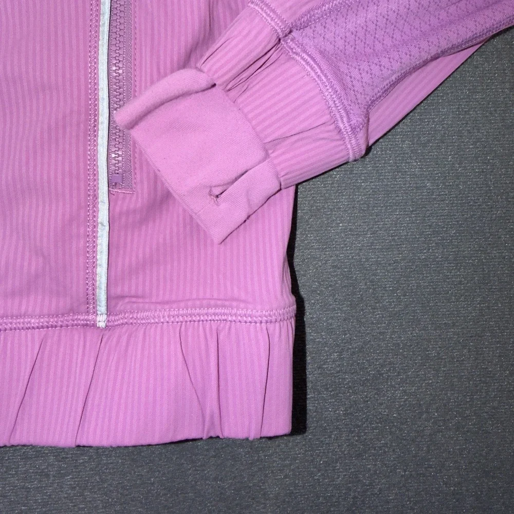 Ivivva Girls Purple Full Zip Athletic Jacket Hide a Hood Size 8